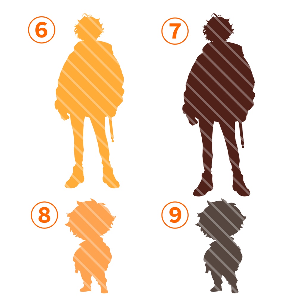 【完売】オレンジヘアの男の子 IRIAM立ち絵・SDデビュー完全9点セット