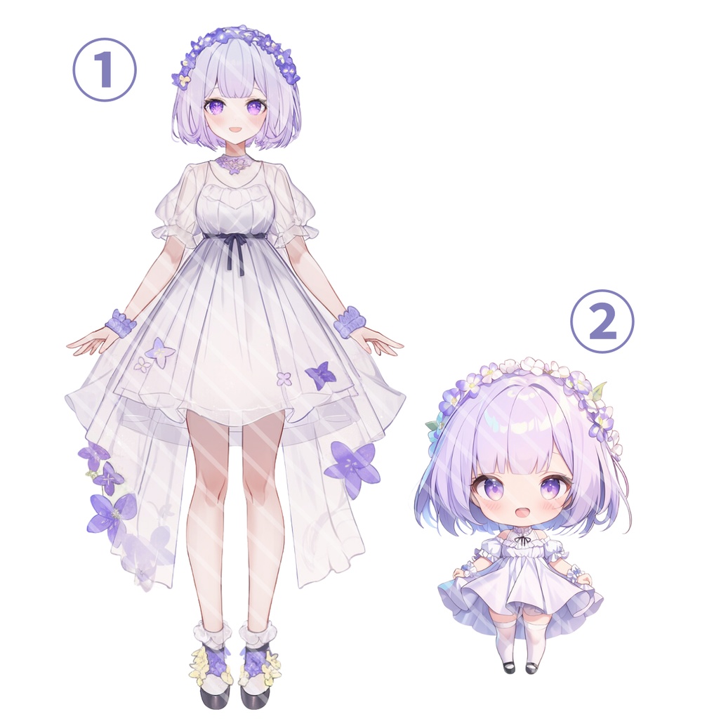 【完売】お花の似合う女の子 IRIAM立ち絵・SDデビュー完全9点セット