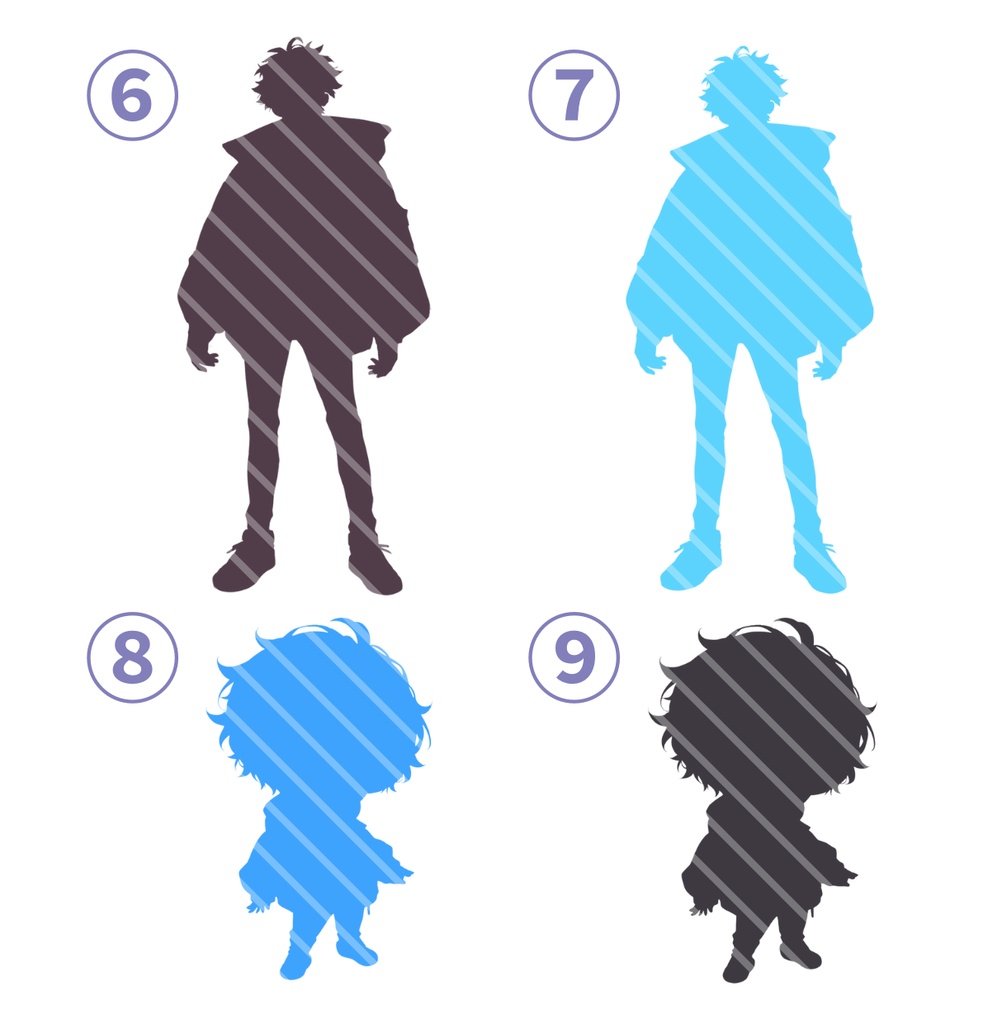 【完売】青のスタイリッシュな男の子 IRIAM立ち絵・SDデビュー完全9点セット