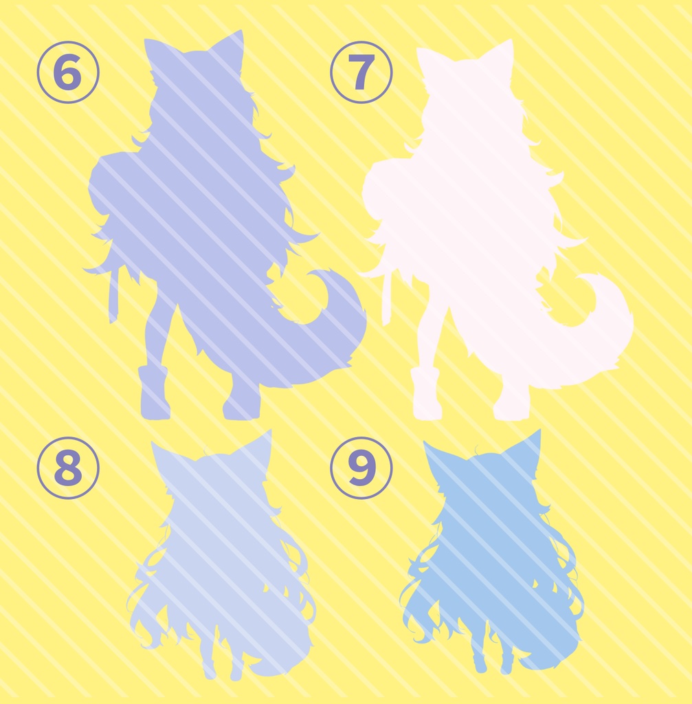 【完売】白い狐の女の子 IRIAM立ち絵・SDデビュー完全9点セット