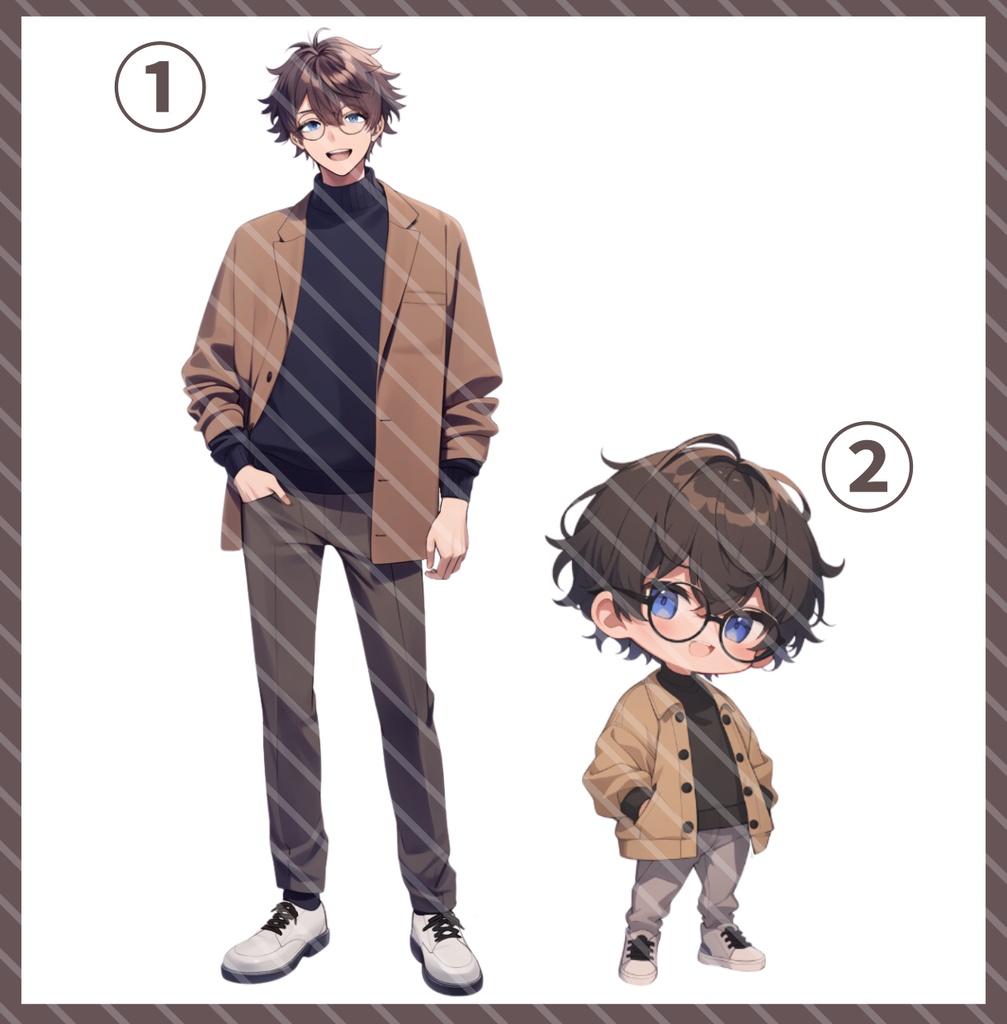 【完売】おしゃれなお兄さん IRIAM立ち絵・SDデビュー完全9点セット