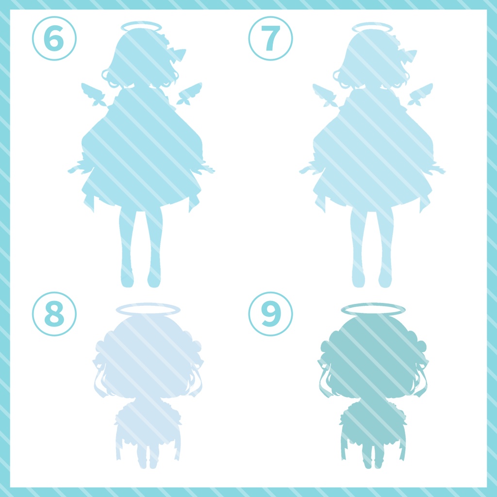 【完売】水色が輝く女の子 IRIAM立ち絵・SDデビュー完全9点セット