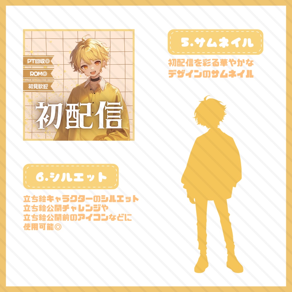 【IRIAM】一点限定! ゴールデンな男の子 立ち絵・SD含むデビュー豪華10点セット