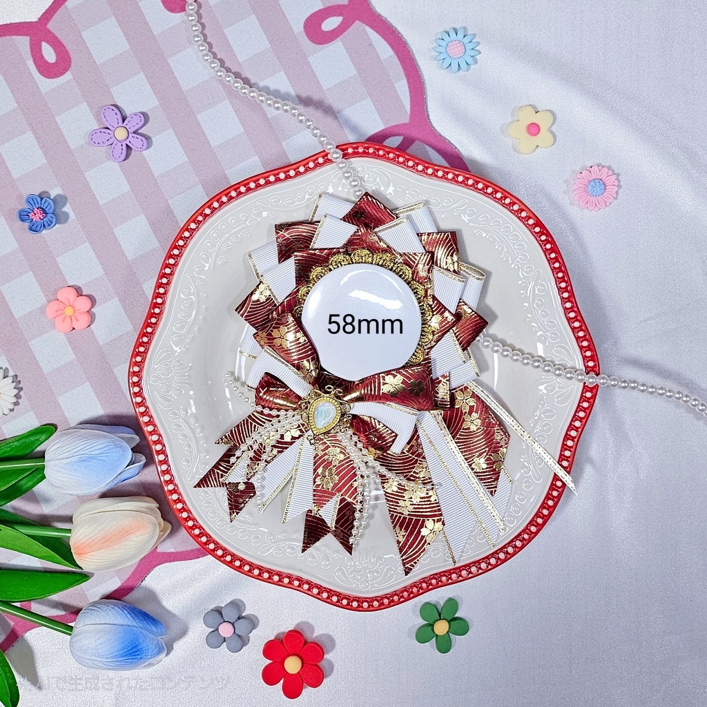 【ロゼット】ビジュー・ドゥー💎57~58mmサイズ対応