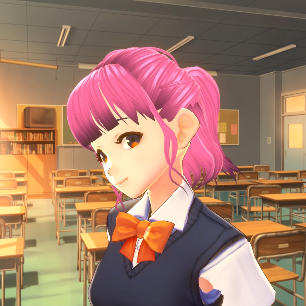 【VRoidヘアプリセット】ハーフアップ