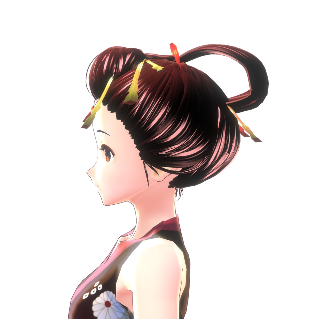 【VRoidヘアプリセット】日本髪_勝山髷