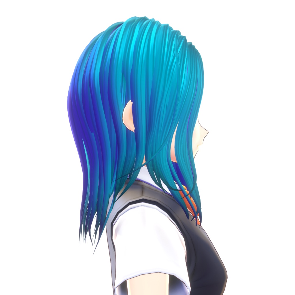 【VRoidヘアプリセット】ワンレングス-セミロング