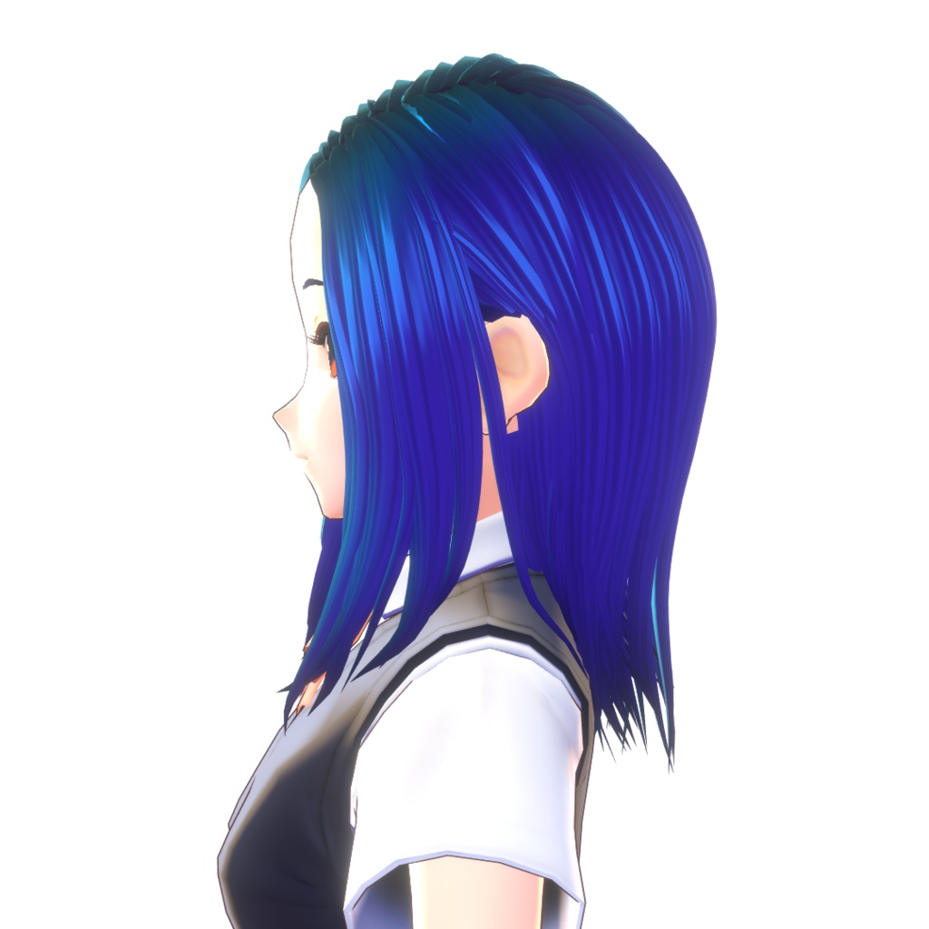 【VRoidヘアプリセット】ワンレングス-セミロング