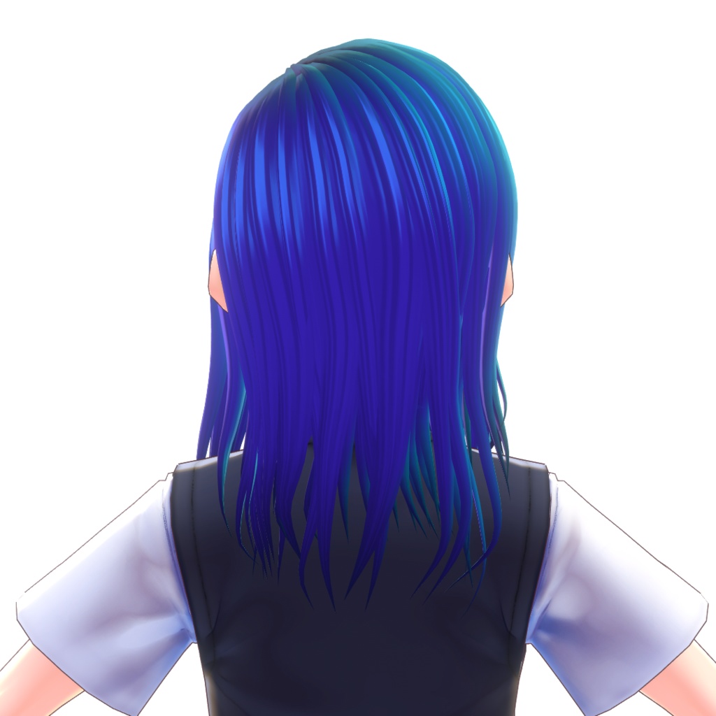 【VRoidヘアプリセット】ワンレングス-セミロング