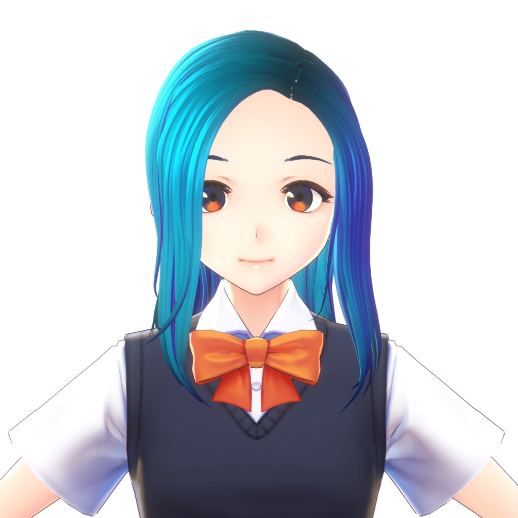 【VRoidヘアプリセット】ワンレングス-セミロング