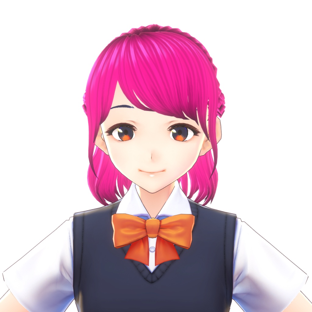【VRoidヘアプリセット】ハーフアップ_編み込み