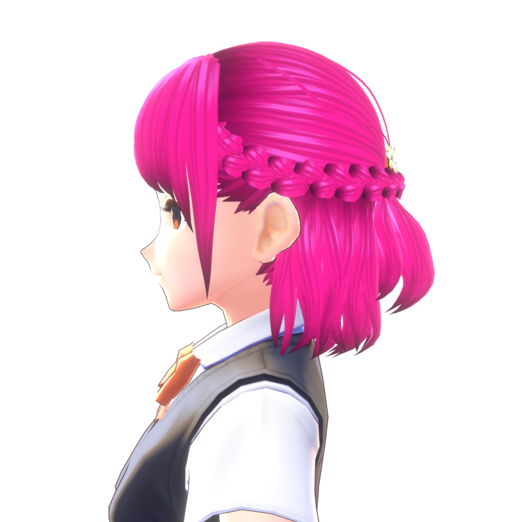 【VRoidヘアプリセット】ハーフアップ_編み込み