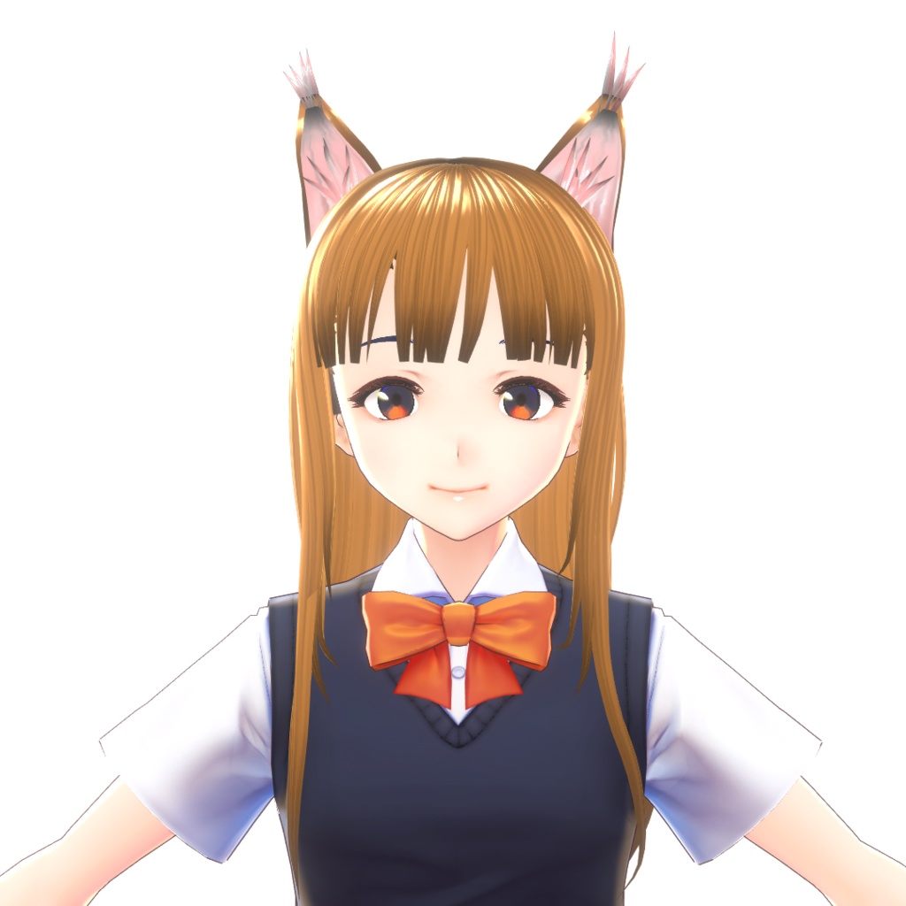 【VRoidヘアプリセット】狼耳_ストレートロング