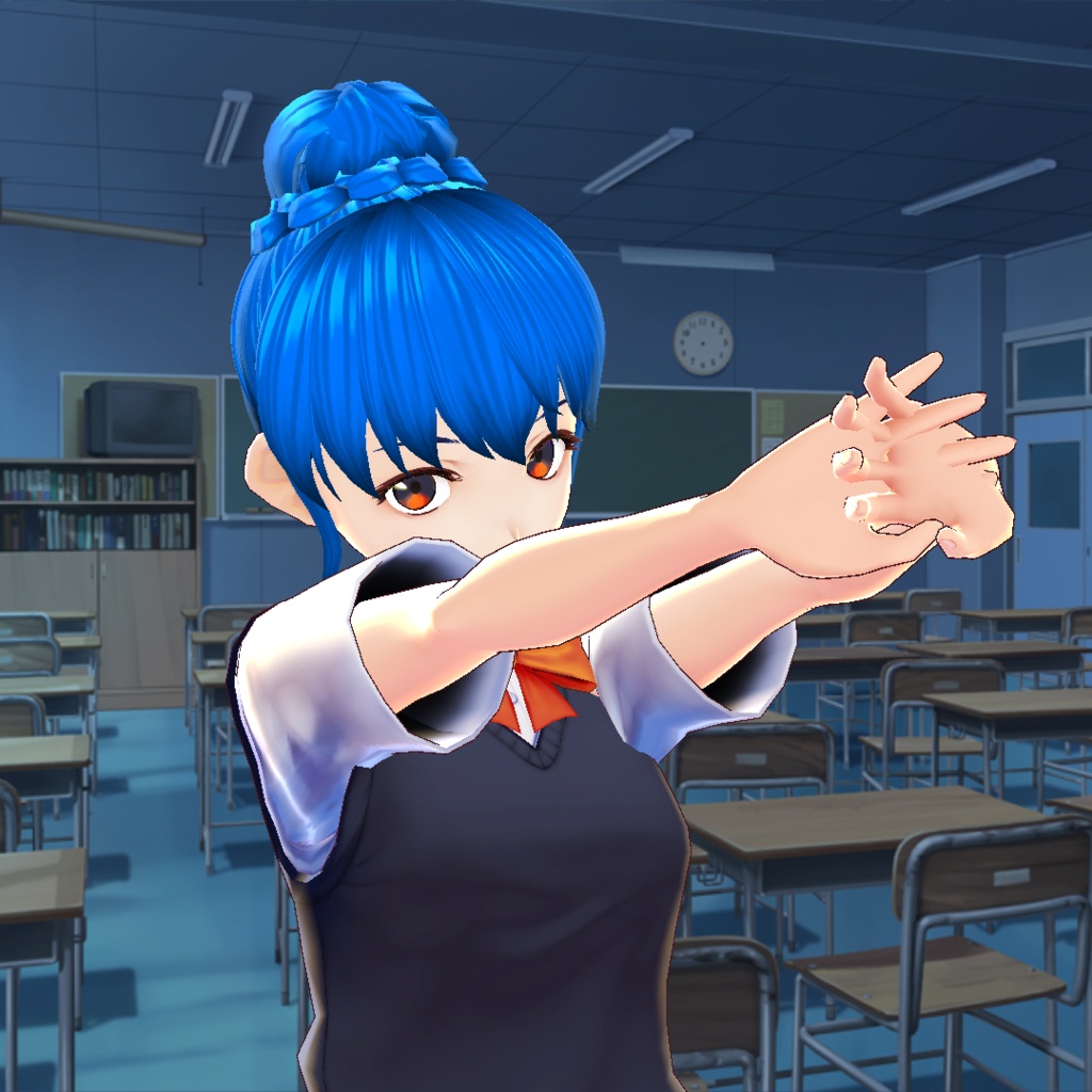 【VRoidヘアプリセット】お団子ヘヤー