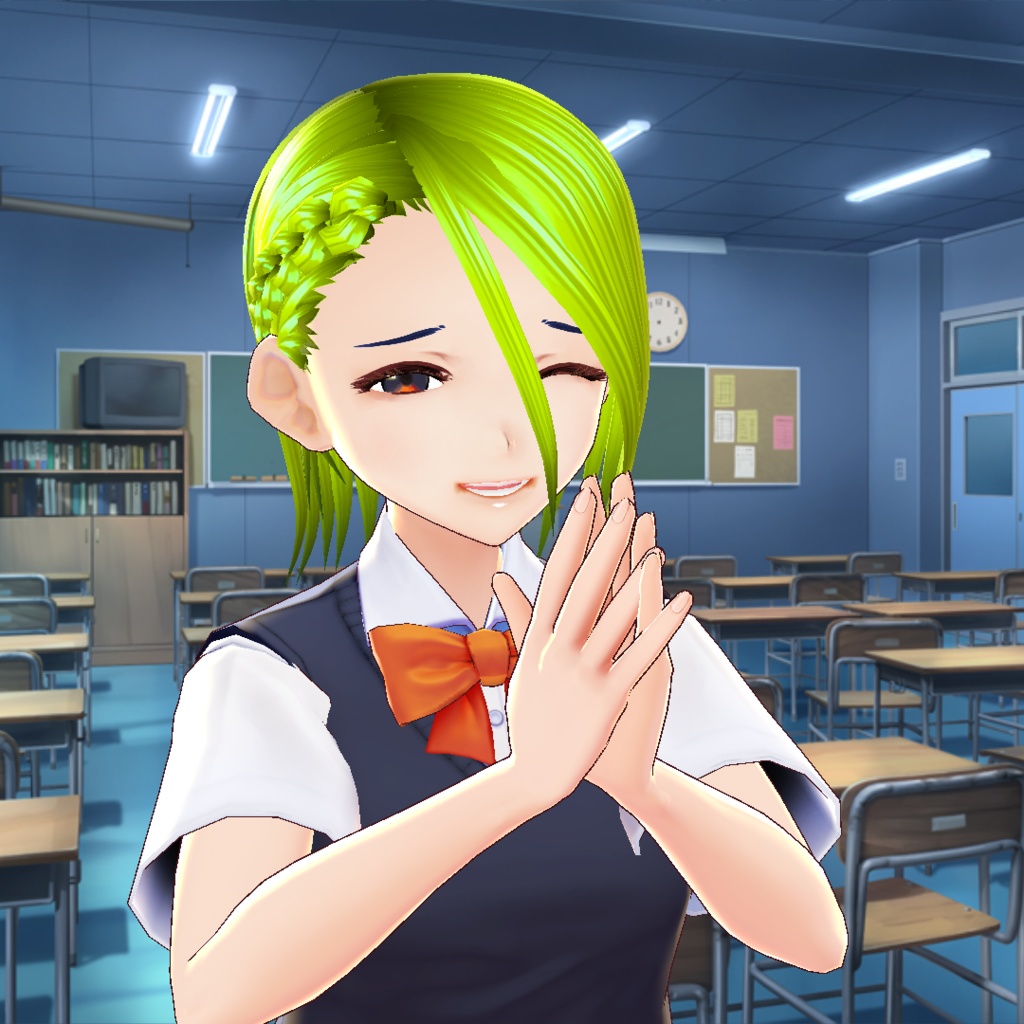 【VRoidヘアプリセット】ショート_編み込み