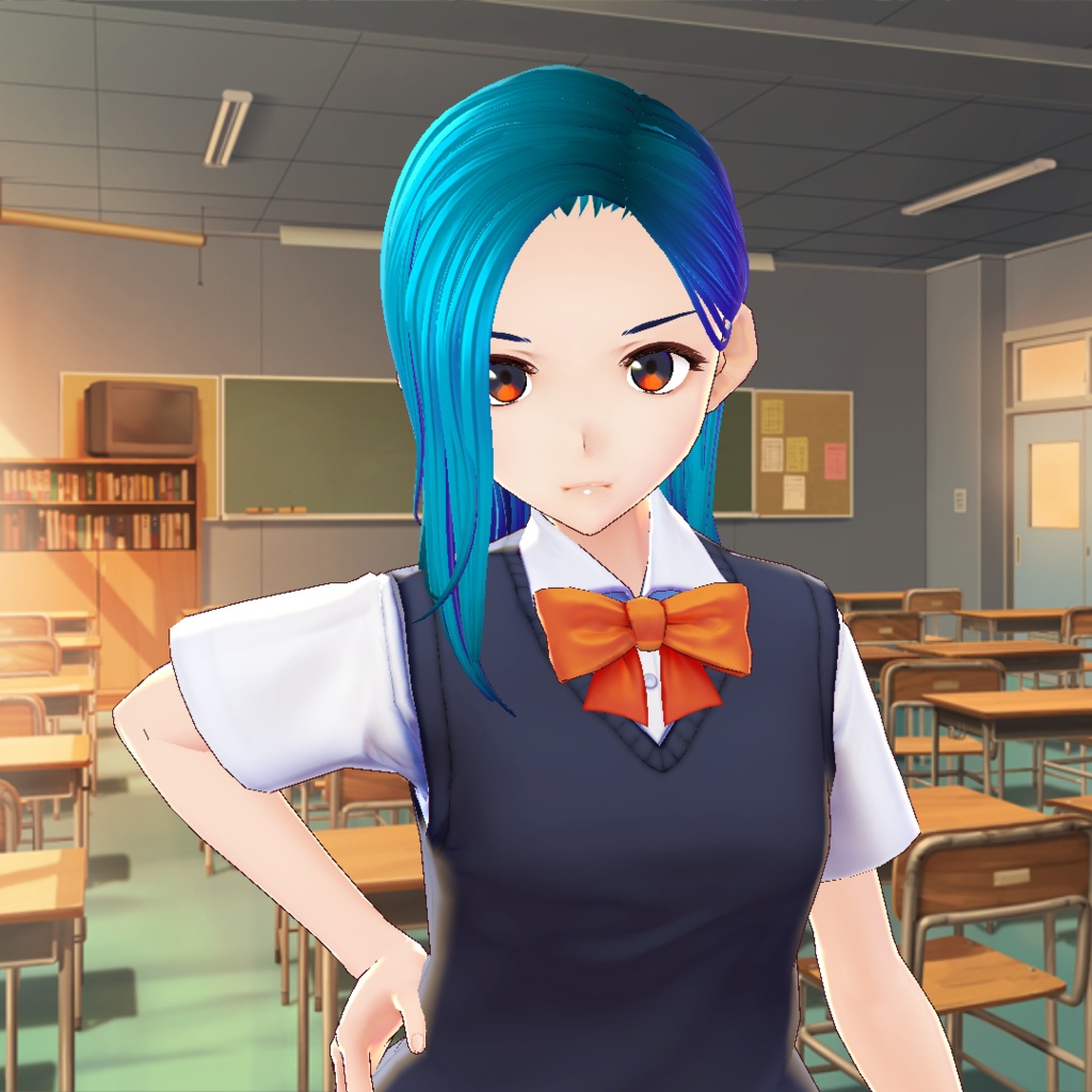 【VRoidヘアプリセット】ワンレングス - 耳かけVer