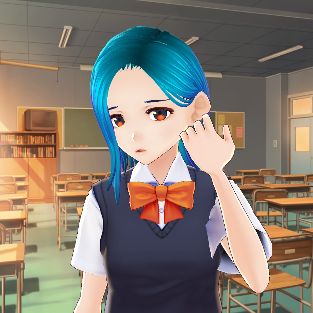 【VRoidヘアプリセット】ワンレングス - 耳かけVer