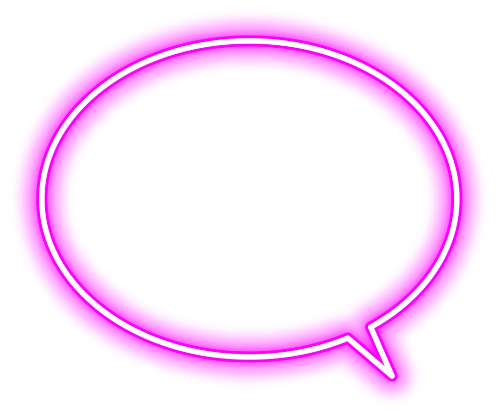 【フリー素材】ネオン管風吹き出し(Vtuber、ライバー、配信者様向け)