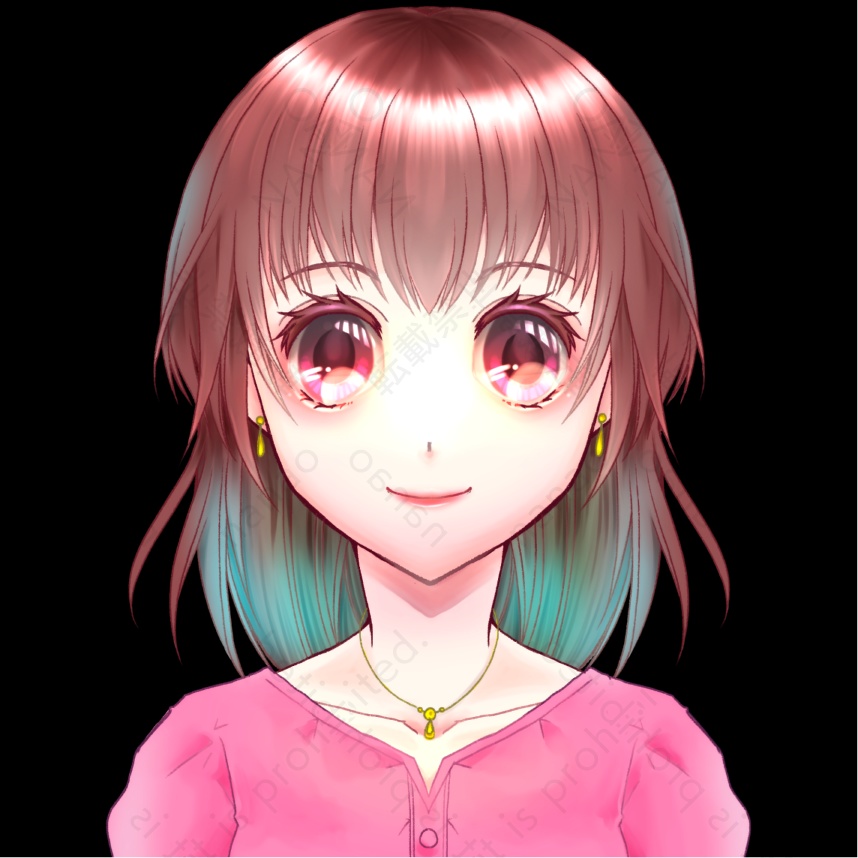 【背景差分4種】女性アイコン