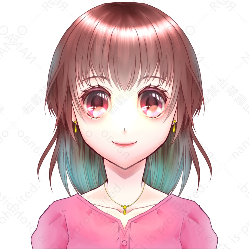 【背景差分4種】女性アイコン