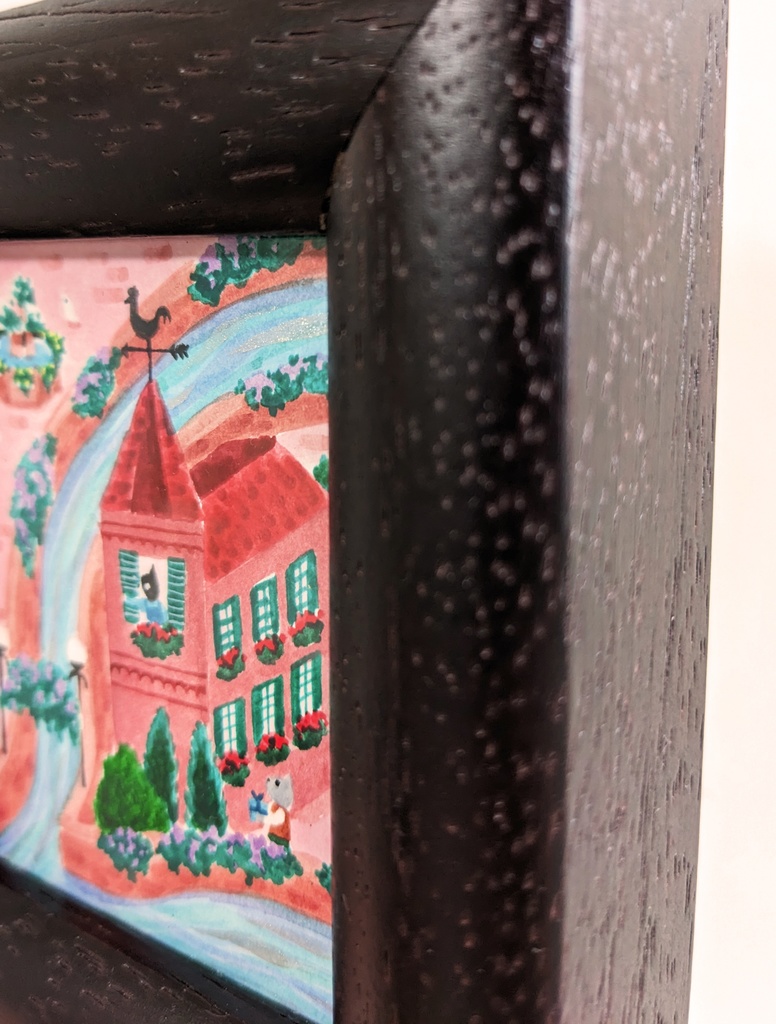 「TownⅠ」2022年制作 1点もの原画・額装込み ケント紙、アクリル絵具