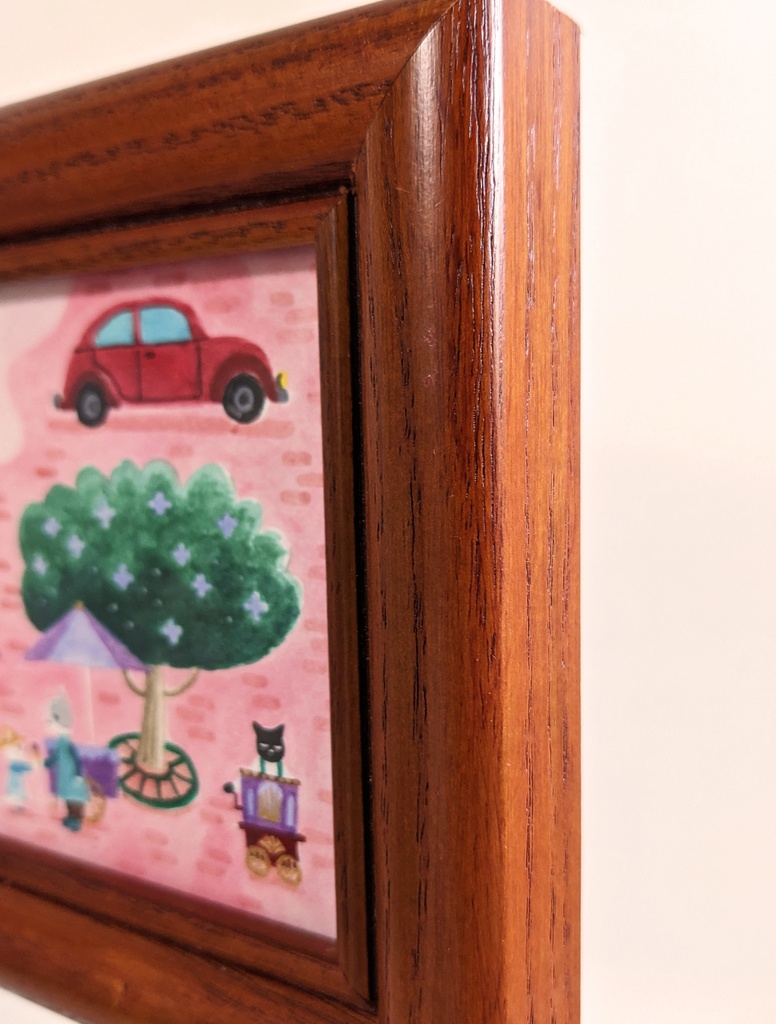 「TownⅢ」2022年制作 1点もの原画・額装込み ケント紙、アクリル絵具