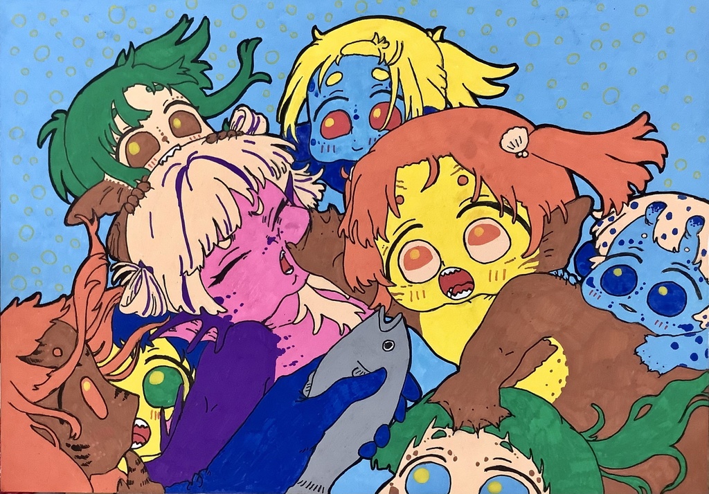 イラストボード（人魚）