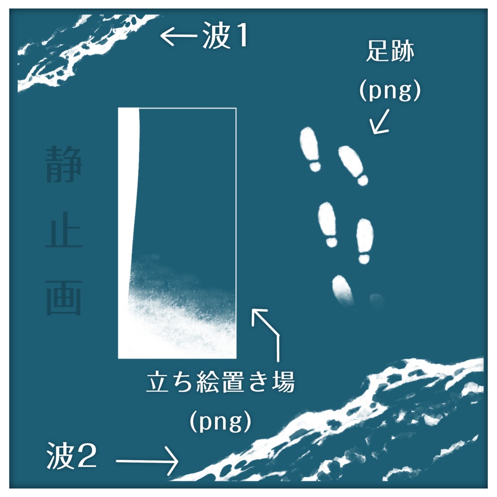 【無料有】うごく波打ち際apng|ココフォリア素材