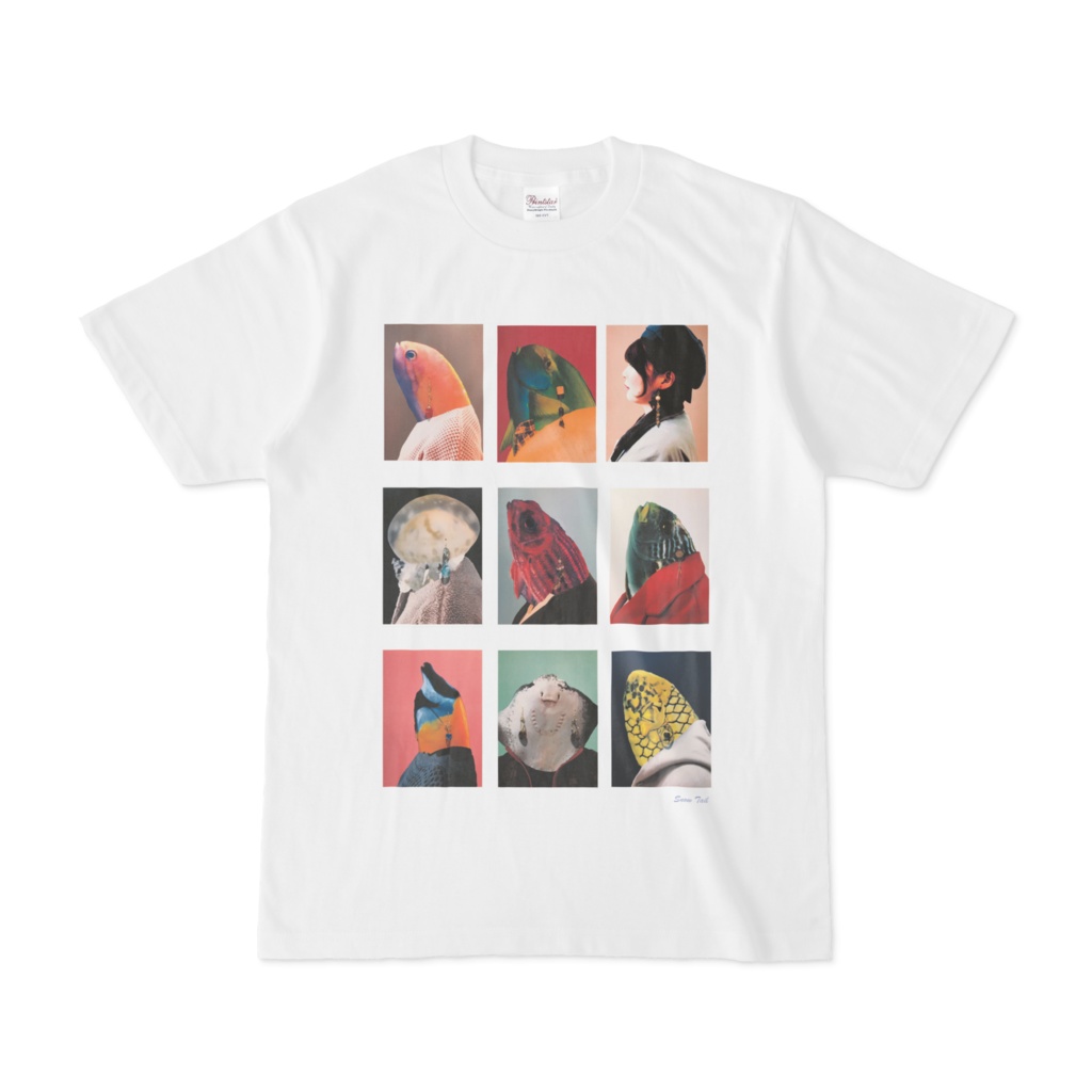 「お客様、ピアスのご試着イメージはこちらでございます」Tシャツ