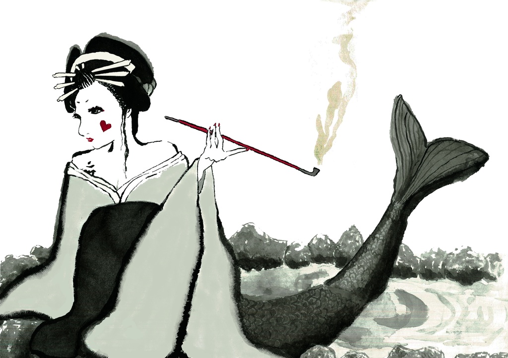 花魁人魚Tシャツ