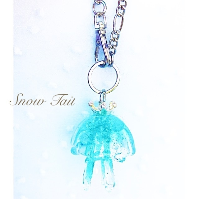 ハンドメイド:海月のチャーム(ブルー)