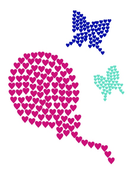 オリジナル:《ハートの風船と蝶》マスキングテープ