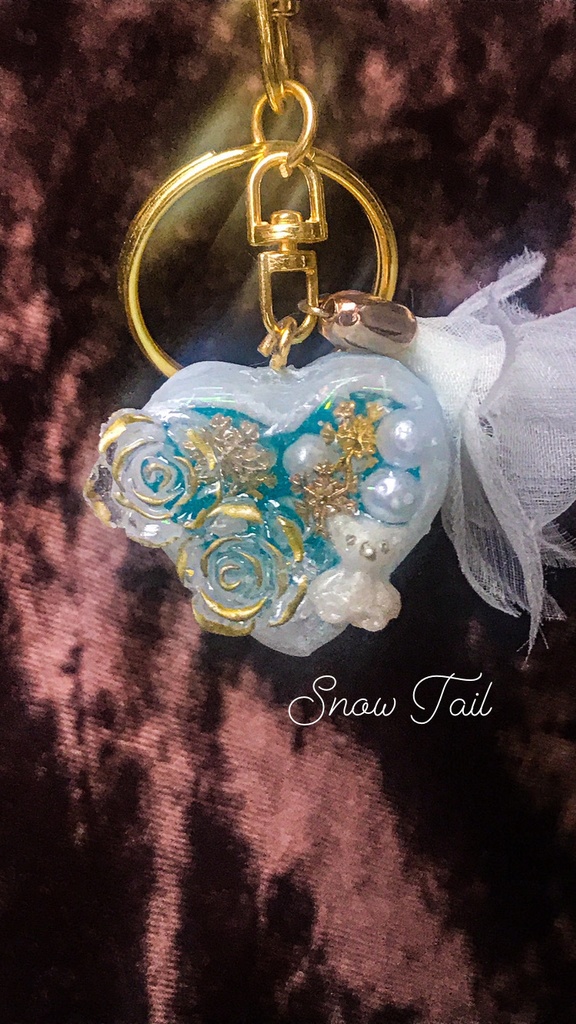 【SALE】ハンドメイド:ハートの冬空チャーム