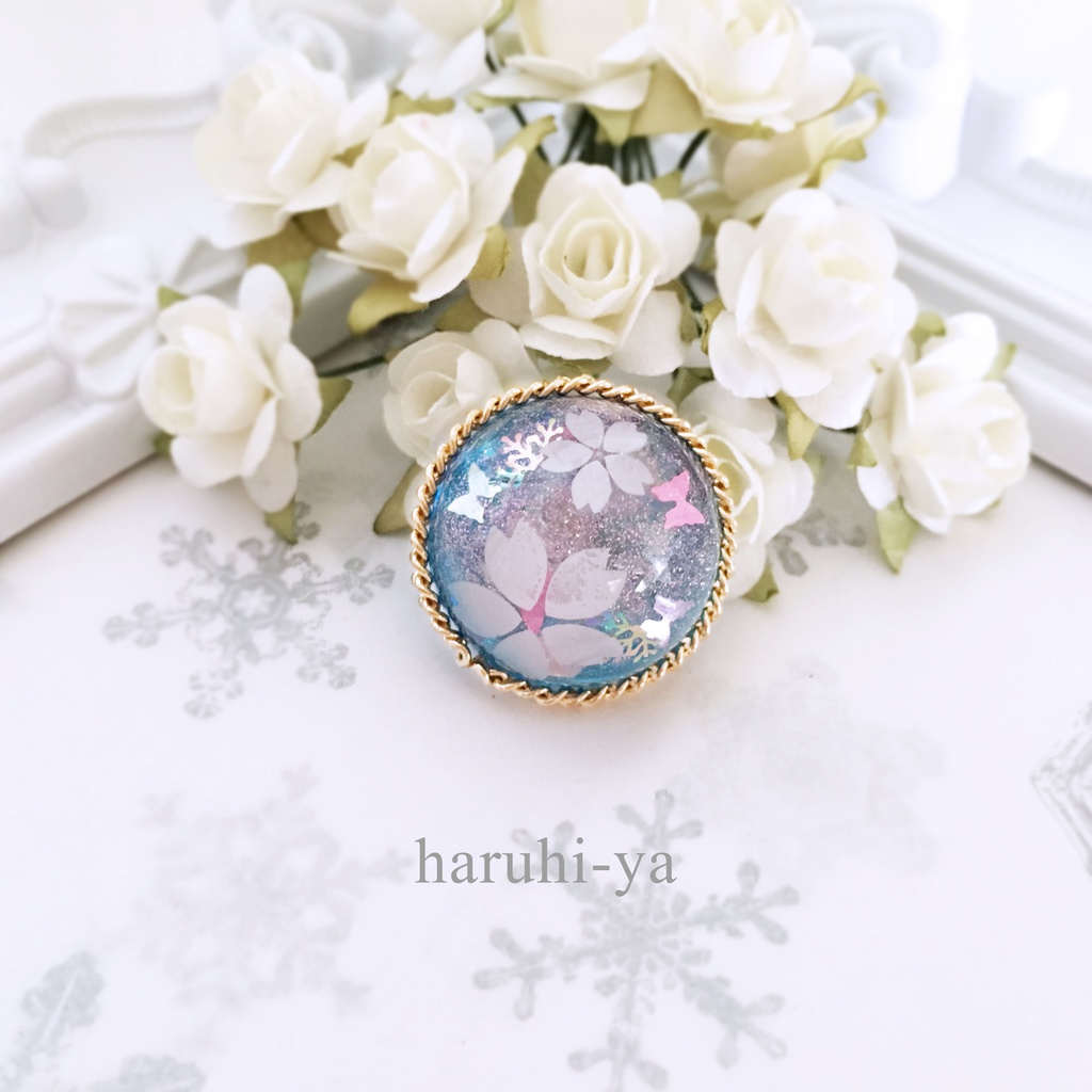 Flower bloom・夜に咲く花、薄紅の蝶・チャーム