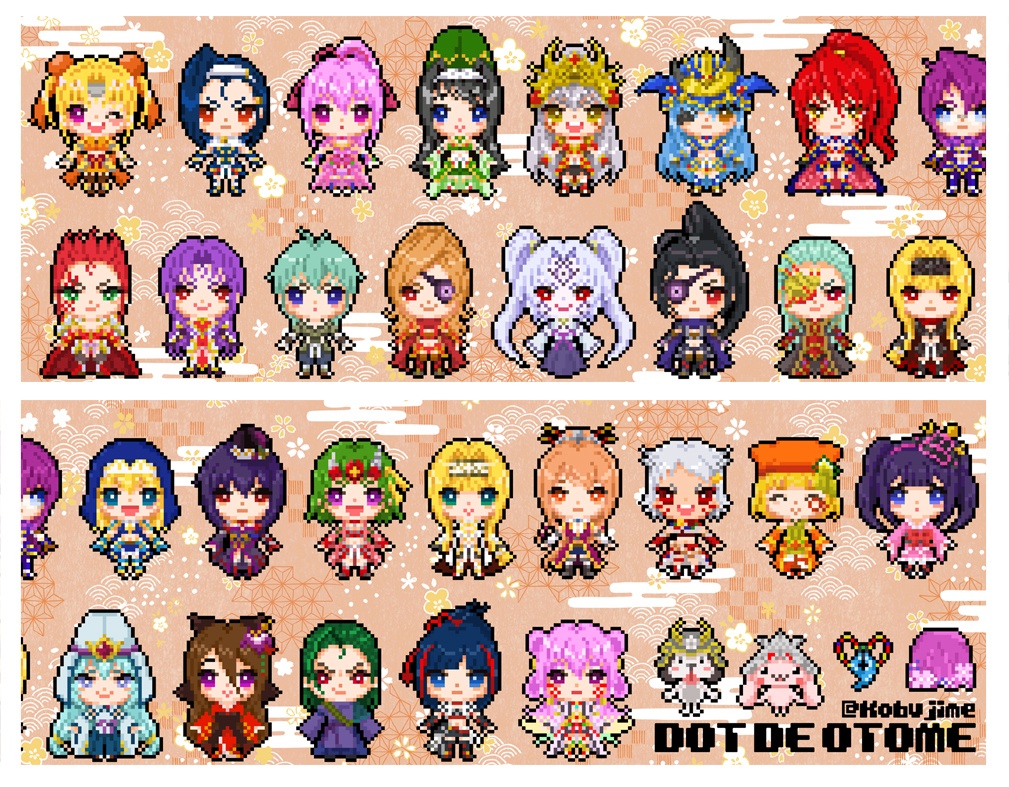 ドット絵乙女マフラータオル こぶ〆オンライン Booth