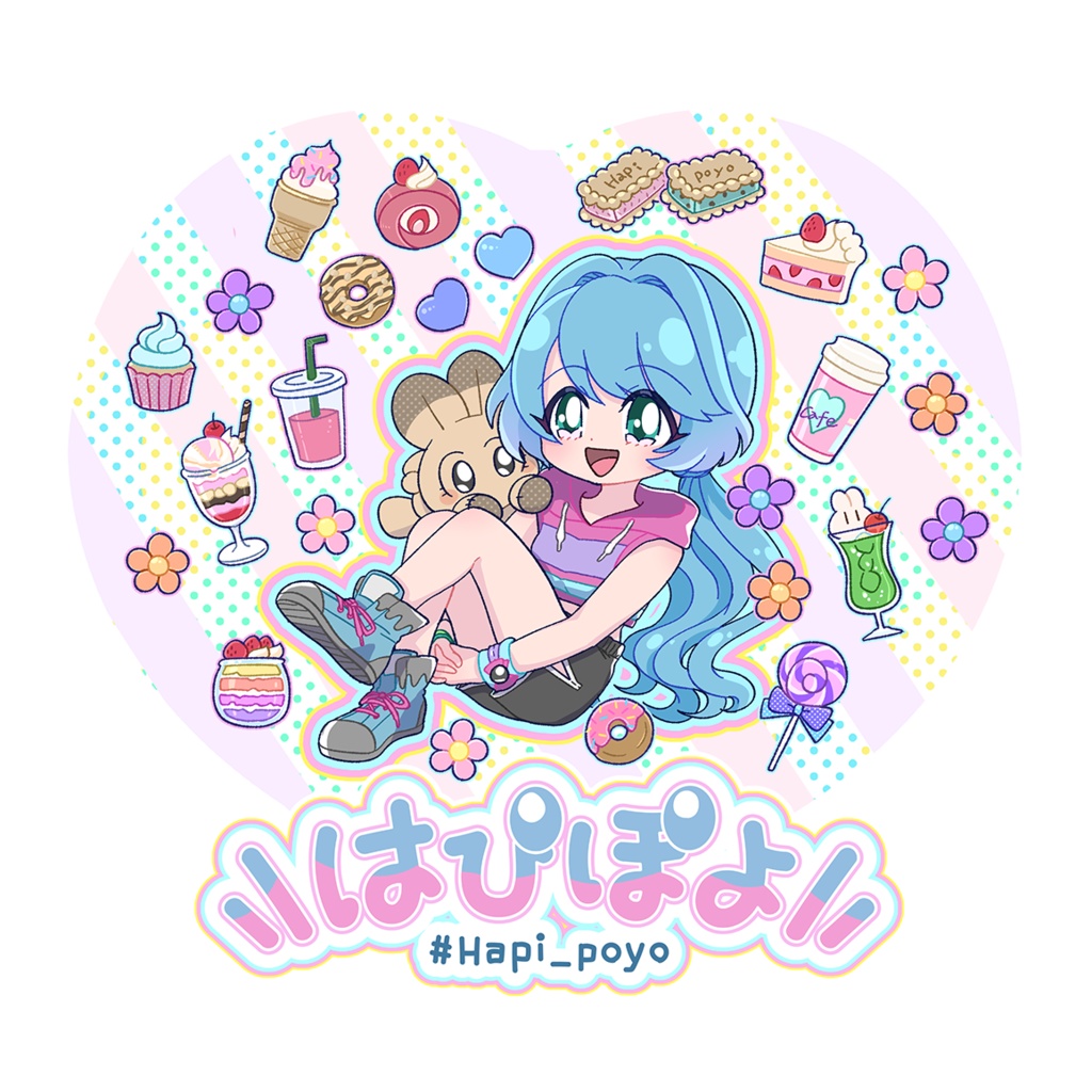ロゴハートステッカー