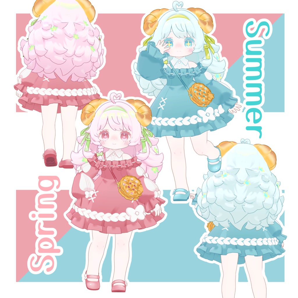 【コロネちゃん専用】hair&make+eye+cloth texture 4color set【髪,メイク,アイテクスチャセット,無料あり】