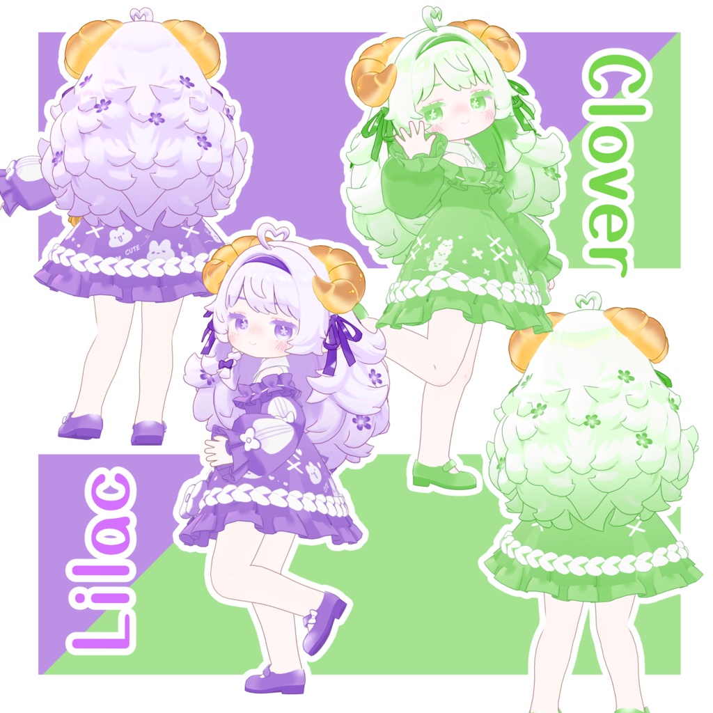 【コロネちゃん専用】hair&make+eye+cloth texture 4color set【髪,メイク,アイテクスチャセット,無料あり】