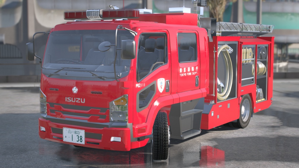 ISUZU foward 2t水槽付ポンプ車
