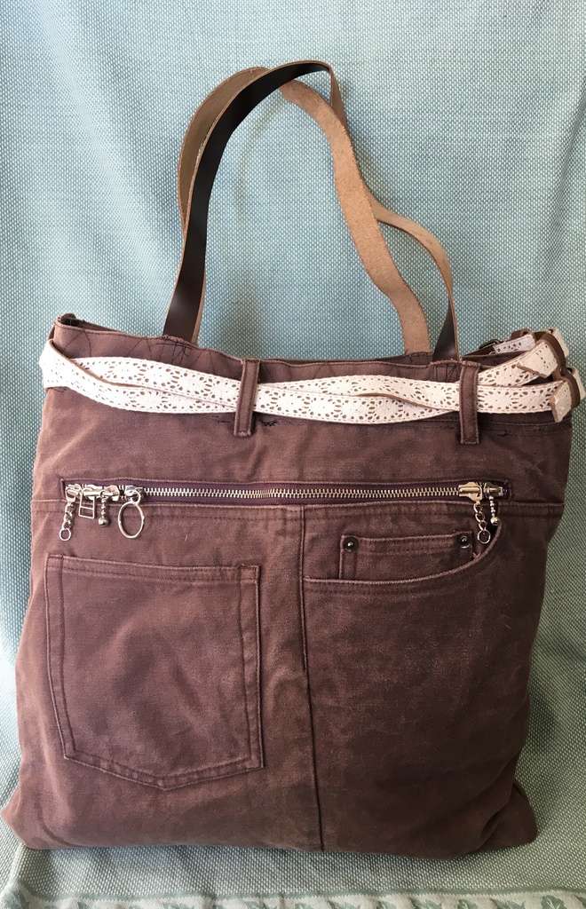 茶色アップサイクルバッグ