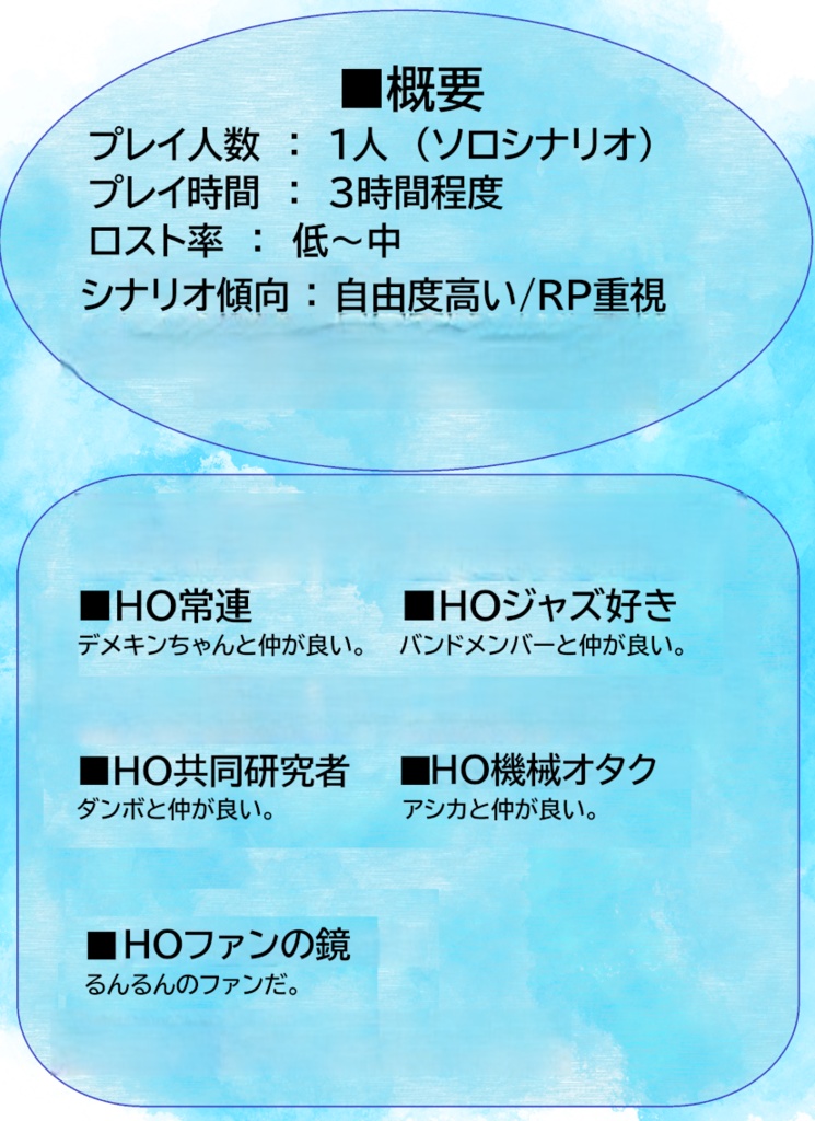 アクアリウムは踊らない二次創作 エモクロアTRPG『彼ハ誰時の欠片にて』