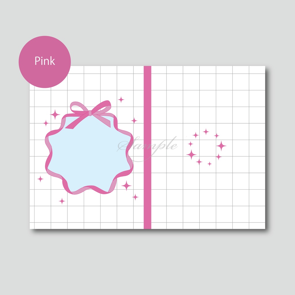 【背幅調整不要】同人誌表紙用テンプレート・Ribbon