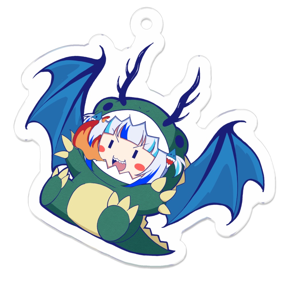 Dragon Gura-chan Acrylic key holder Fire version
