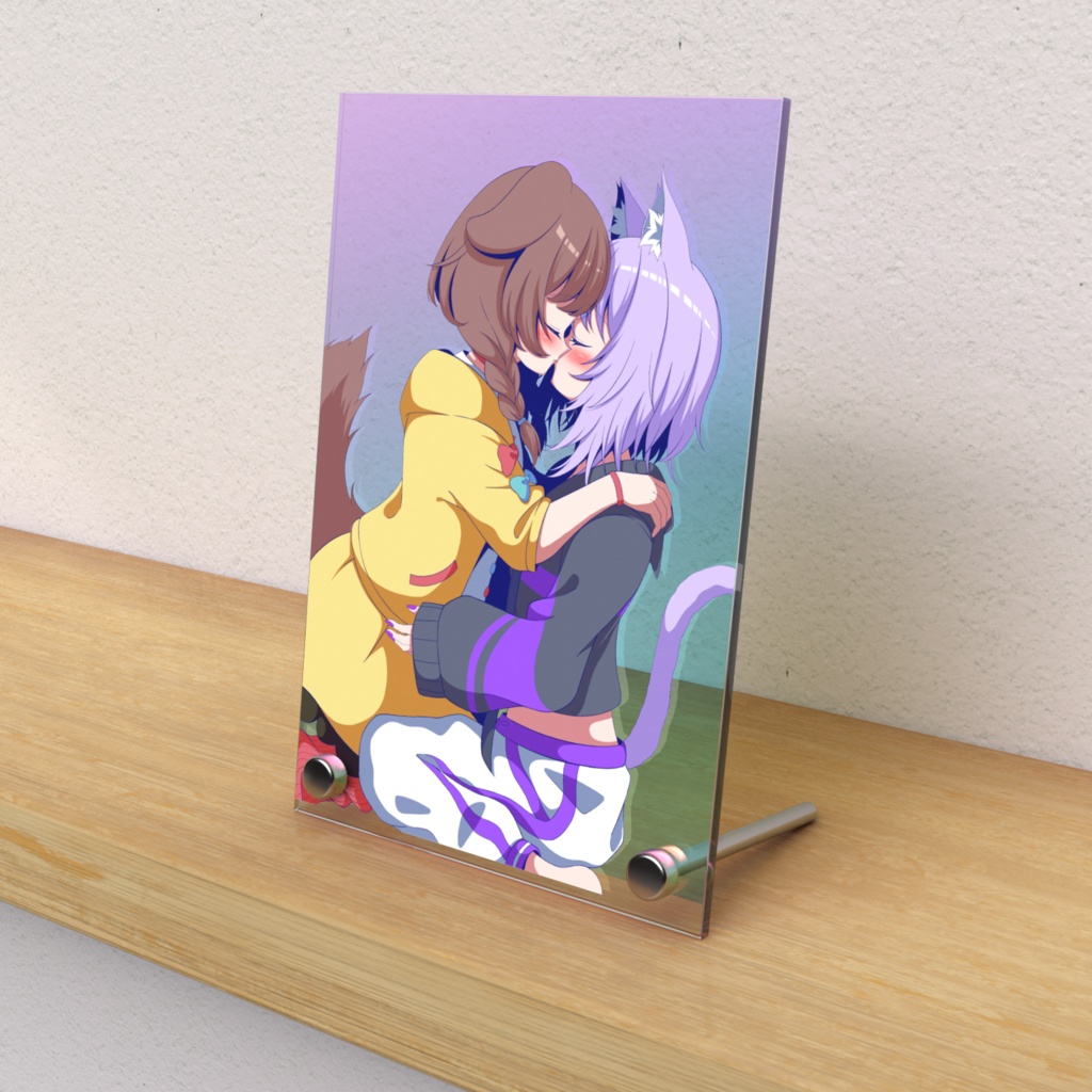 おかころてぇてぇ Kiss アクリルフォトパネル(オーロラ柄)