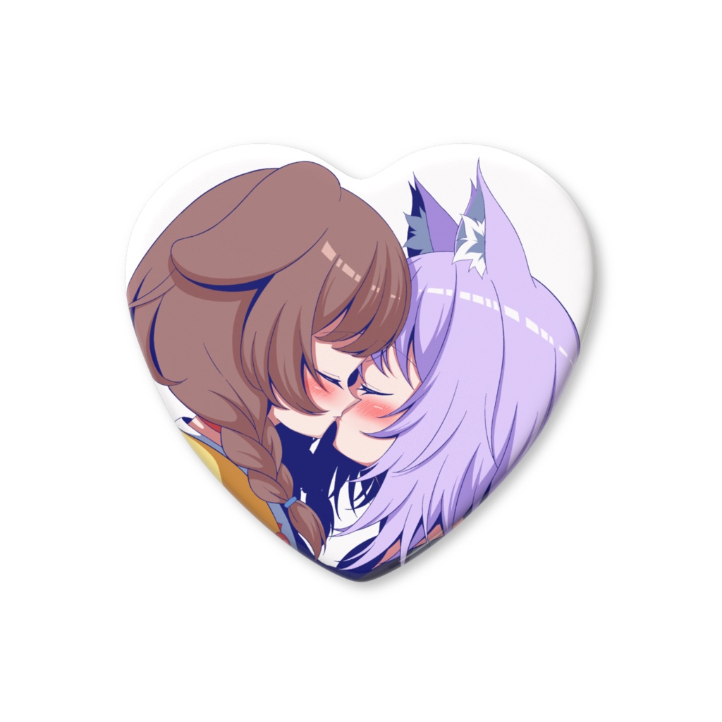 おかころてぇてぇ　Kiss ハート缶バッジ