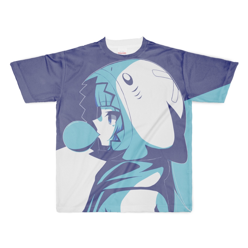 Gura-chan full graphic T-shirt💙(XL-size)