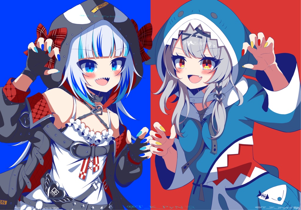 Symmetrical T-shirt Gura-chan💙