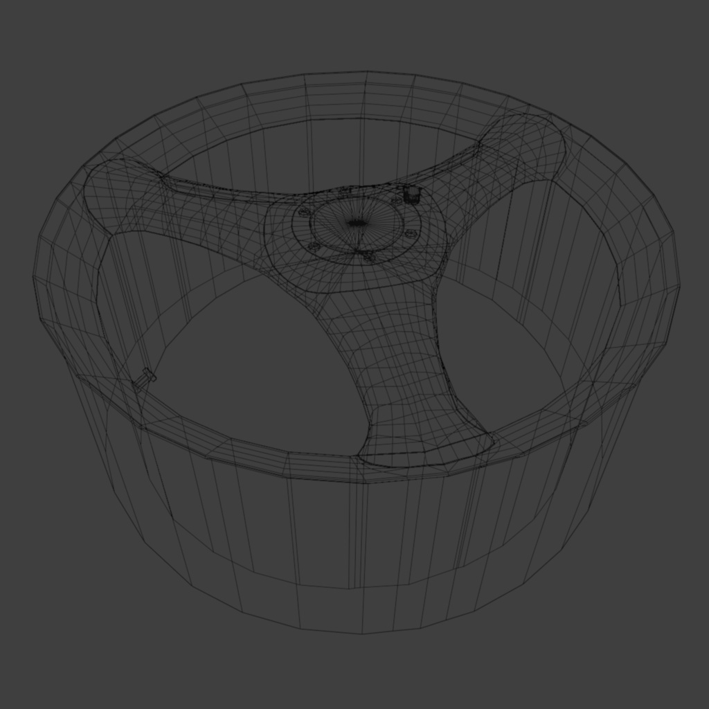 【VRCHAT向け想定3Dモデル】3本スポークホイールDELETE OLDPOTWHEEL