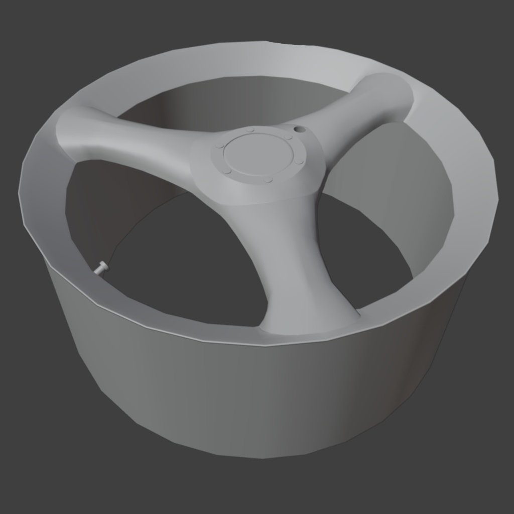 【VRCHAT向け想定3Dモデル】3本スポークホイールDELETE OLDPOTWHEEL