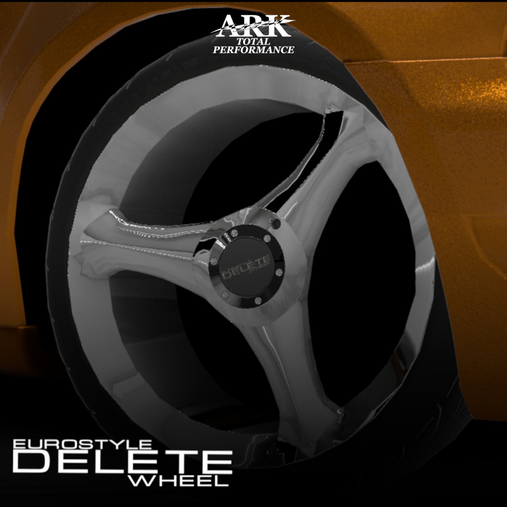 【VRCHAT向け想定3Dモデル】3本スポークホイールDELETE OLDPOTWHEEL